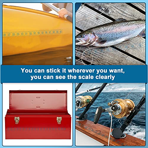 4 Pieces 40 Inch Fish Rulers Fish Measuring Tape Sticker for Boat Transparent Waterproof Adhesive Ruler Tape Fishes Measure Board for Fishing Accessories(Blue) - color: Blue