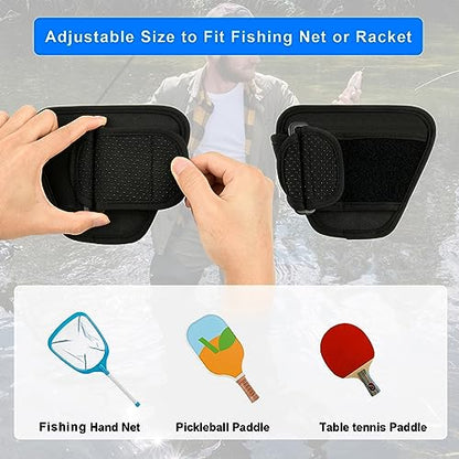 Cosmos Fly Fishing Net Holster - Adjustable Belt-Mounted Fish Landing Net Holder for Fishing Gear & Racket, Hands Free Waist Holder for Dip Netting Accessory