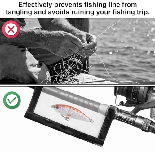 6pcs Lure Protective Cover & Clear Fishing Lure Wraps, Fish Hook Protectors Sleeves Lures Shield Guards for Fishing Rod Pole Keep Anglers Safe & Organized