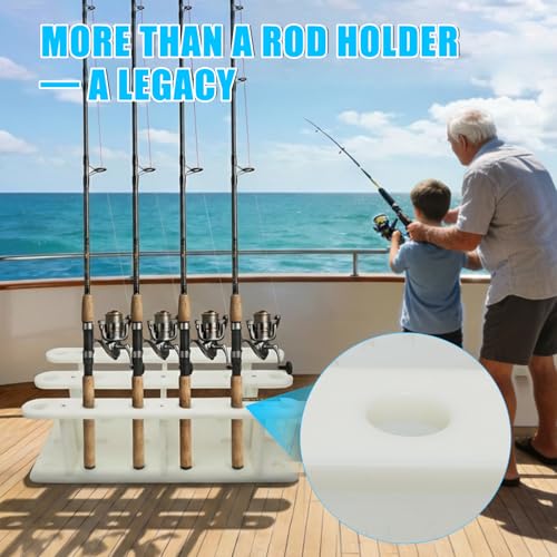 Heavy-Duty HDPE Fishing Rod Holder Rack for 18 Rods – Deck & Dock Mount Rod Storage with Stainless Steel Hardware, Wide Spacing Design for Large Reels, UV & Corrosion Resistant - size: 18 Rods