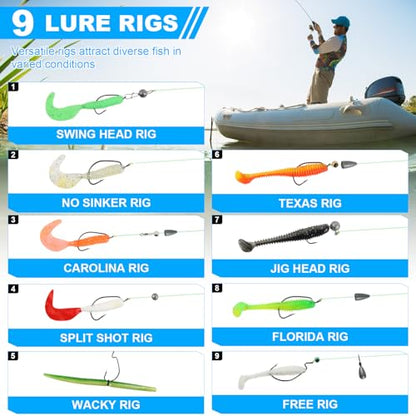 TCMBY 236Pcs Fishing Lures Tackle Box with Tackle Included, Crankbaits, Spoon, Hooks, Weights & Accessories, Casting Fishing Gear for Bass, Trout