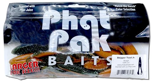 Phat Pak Baits - Skipper Toad Jr Zoom Horny Toad Style Soft Plastic Frog 3.5" 15ct Top Water Bass Fishing Lure - color: Straight White