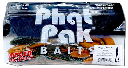 Phat Pak Baits - Skipper Toad Jr Zoom Horny Toad Style Soft Plastic Frog 3.5" 15ct Top Water Bass Fishing Lure - color: Straight White
