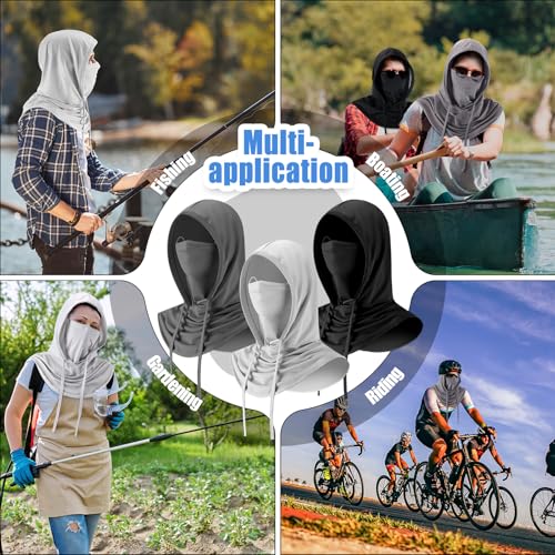 Frienda 6/9/12 Pcs Balaclava Ski Mask UV Protection Hood Breathable Full Head Mask Face Cover for Men Women Cycling Fishing - color: Black, Light Gray, Dark Gray
