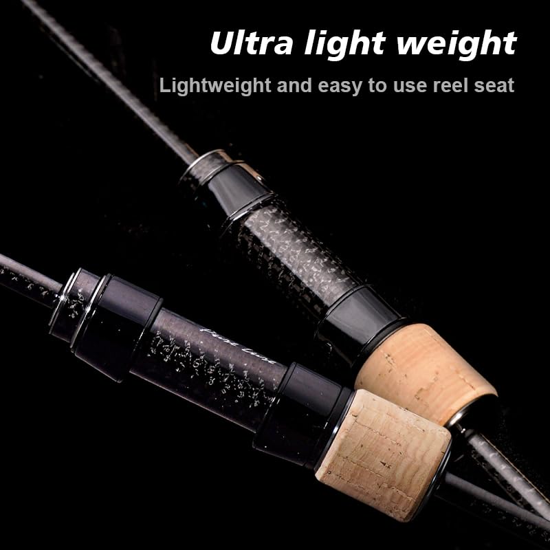 PURELURE Titanium-T Ultralight Fishing Rod Spinning & Casting for Trout Panfish, Carbon Fiber BFS Rod 2Pcs, Titanium Tip & Guides, Cork Handle, 5-6ft Stream Rod XUL Power, Fast/Moderate Fast Action - size: Spin: 562xuls- Extra Ultralight - M Fast