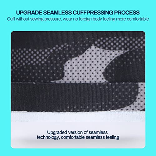 Fly Fishing Gloves Men Sun Sleeves Fingerless UPF Camo Quick-Drying UV Sun Protection for Kayak Rowing Adults Women - color: Black Camo, size: Large