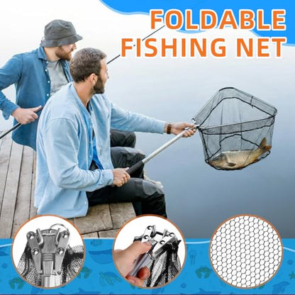 Telescopic Fishing Rod and Reel Combo 2 Pcs Collapsible Fishing Pole Kit with Plier Lip Gripper Lures Carrier Bag Pre-Loaded Spinning Reel for Beginner Men Travel Saltwater Freshwater - size: 7.87ft