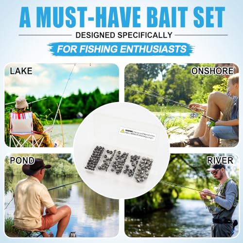 Split Shot Fishing Weights, 120pcs Fishing Weights Sinkers Assortment Removable Split Shot Sinkers Round Reusable Clip On Weights Freshwater Saltwater - color: Round-120pcs