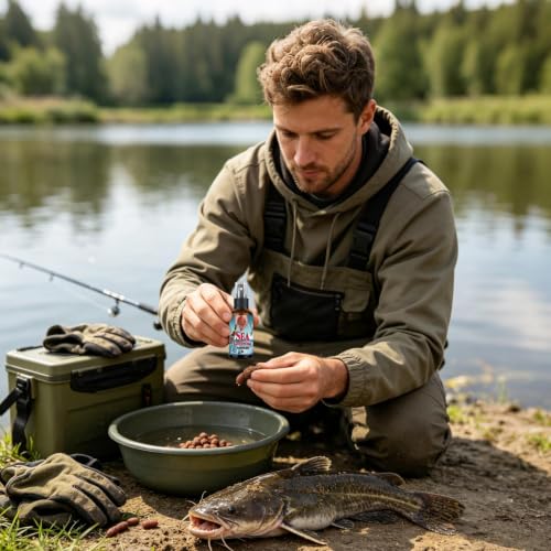 Fish Attractant Liquid, with Sea Earthworm Concentrated Spray, 60ml, Catfish Bait Enhancer, Bass Scent Booster, Natural Long Lasting, for Rivers Ponds Anglers Dad Husband