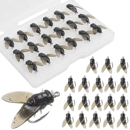 Bionic Fly Fishing Bait, 18/36pcs Fly Fishing Flies Lures Kit Trout Jigs Swimbait Dry Flies Trout Panfish Lures Freshwater Saltwater Flies Fly Fishing Hook Artificial Soft Bait - style: Black-18pcs