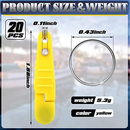 Honoson 20 Pieces Heavy Tension Snap Release Clips Padded Trolling Clips with Key Ring for Weight Planer Board Offshore Kites Downrigger Fishing - color: Yellow