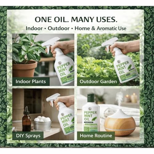 Peppermint Oil Spray -Makes 320 Fl Oz(20 Refills) -DIY Kit |Essential Oil Extract(Mentha Arvensis) Indoor & Outdoor Multi Purpose