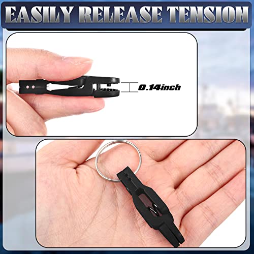 Honoson 20 Pieces Heavy Tension Snap Release Clips Padded Trolling Clips with Key Ring for Weight Planer Board Offshore Kites Downrigger Fishing - color: Black