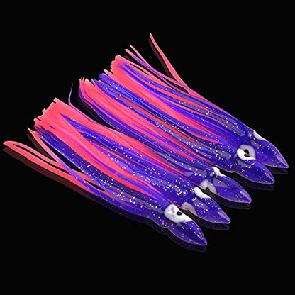 Fishing Squid Skirts Lures Octopus Skirts Trolling Lures Soft Plastic Fishing Tackle Squid Bait for Saltwater Bass Salmon Trout - color: Purple, size: 2.75in - 30pcs