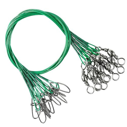 Atibin Swivels Line Fishing Leaders Steel Wire Stainless Fishing Leader Saltwater Heavy Duty Wire Leader Fishing Black Nickel - size: #3 (9.8in-40lb) 30pcs