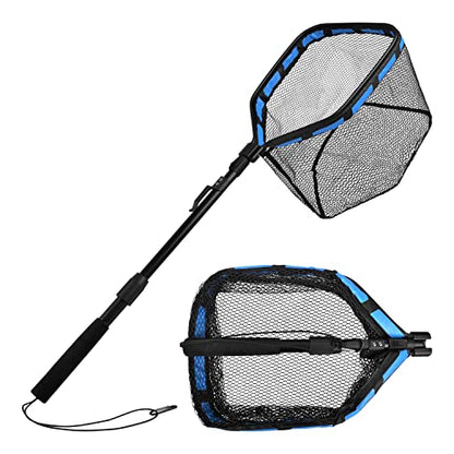 Floating Fishing Net - Fishing Landing Net with Rubber EVA Handle for Easy Fish Catch and Release Fishing Net for Fly, Trout, Salmon, Bass, Kayak Fishing - color: Style B