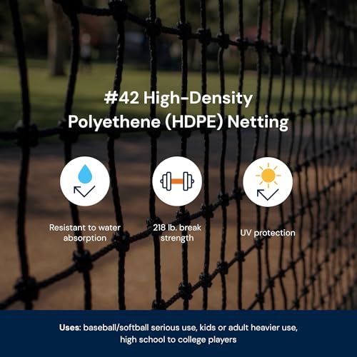 LFS Batting Cage Net – Baseball & Softball Netting for Indoor & Outdoor Training | UV Treated, Weather Resistant, Durable | Net Only – No Frame Included - size: #42, style: 12 x 12 x 70