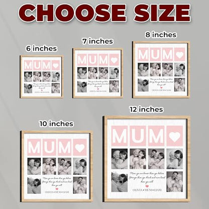 Personalized Mum Picture Wooden Frame, Custom Family Photo with Meaningful Quote & Names, Best Mother Ever Plaque Gifts for Mother's Day, Sentimental Gifts Ideas for Mom, Grandma, Nana, Women - color: 0. Mom-03