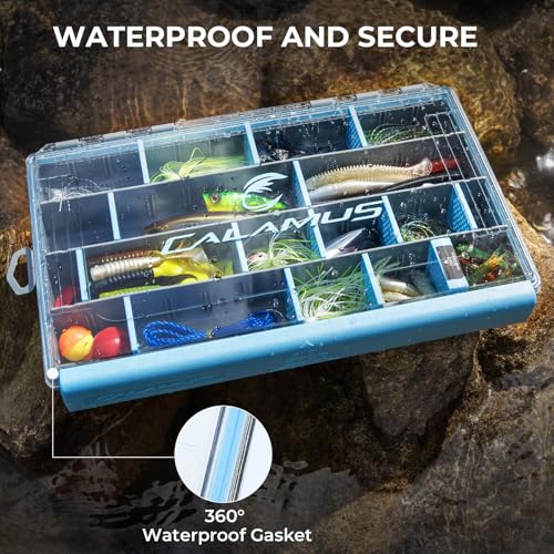 Calamus DryVault Waterproof Tackle Box, Sturdy 3700 Tackle Trays, Fishing Tackle Box Organizer With Removable Dividers, Lure Box and Terminal Tackle Storage - size: 3700(2 Pack)