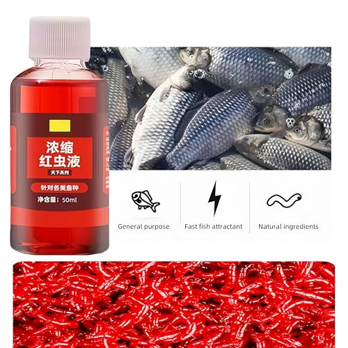 Red Worm Liquid Bait，Fishing Attractant 2PCS Fishing Supplies Wild Fishing Black Pit Reservoir River carp carp Grass Bream Universal, Special Opening Agent Bait Bait Outdoor Fishing Helper
