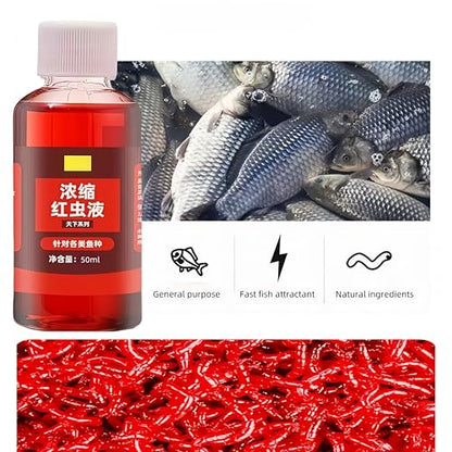 Red Worm Liquid Bait，Fishing Attractant 2PCS Fishing Supplies Wild Fishing Black Pit Reservoir River carp carp Grass Bream Universal, Special Opening Agent Bait Bait Outdoor Fishing Helper