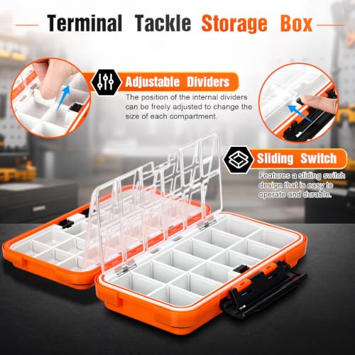 4 Pack Fishing Tackle Box, Large Waterproof Lure Bait Storage Box with Adjustable Dividers, Double Sided Floating Storage Container for Hooks, Sinkers, Beads, Small Baits(Stylish) - size: Large, style: Stylish