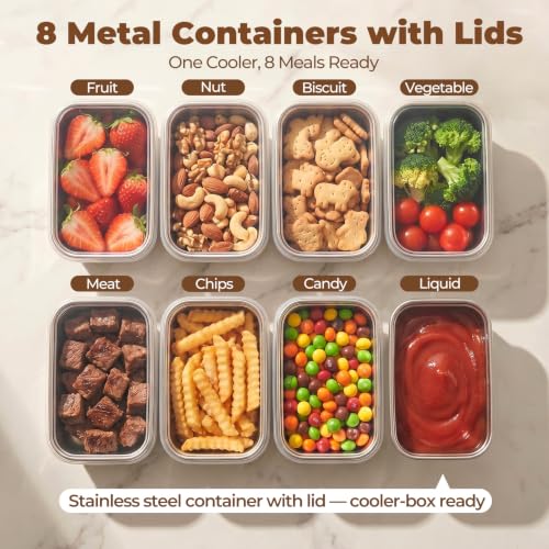 Homelove Snackle Box Container, Snack Container Divided Serving Tray with 8-Compartment Snack Platter, Lid and Handle, Food Organizer for Outdoor Travel Party Beach Picnic - color: A