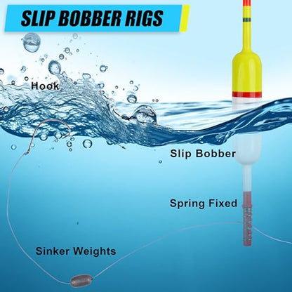 SILANON Slip Bobbers Fishing Floats and Bobbers Balsa Wood Slip Bobbers Floats Spring Bobbers for Crappie Catfish Trout Panfish Walleyes Fishing Bobbers 10pcs - color: 2.36in X 0.67in X 5.63in - 5pcs
