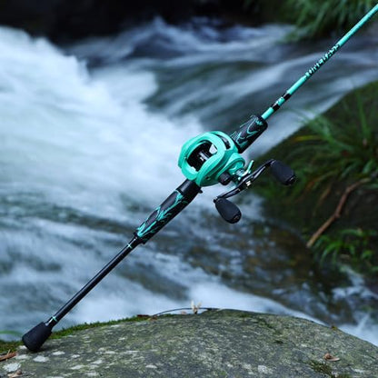 One Bass Spinning Rod & Casting Rod, High Performance IM6 Graphite Fishing Pole for Bass Fishing,2- Piece Desgin for Travel - size: 7'0"-MH-Fast, style: Casting