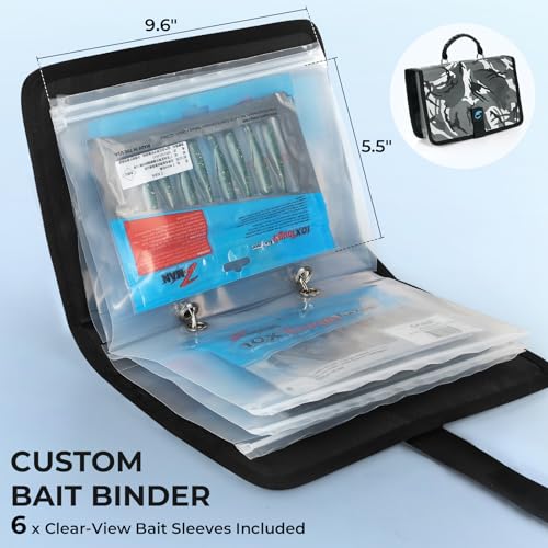 Calamus GearMaster Tackle Backpack with Bait Binder, Large Lightweight Water-Resistant Fishing Bag, Rod Holders, Food Storage - color: Black Camo