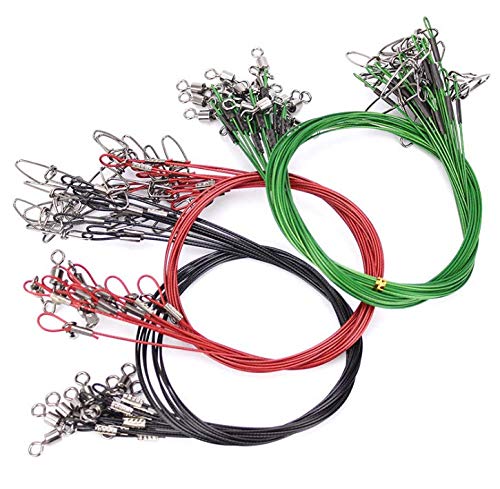 Fishing Wire Leader Rigging 150LB: 10pcs Stainless Steel Pike Fishing Leader Line Rig