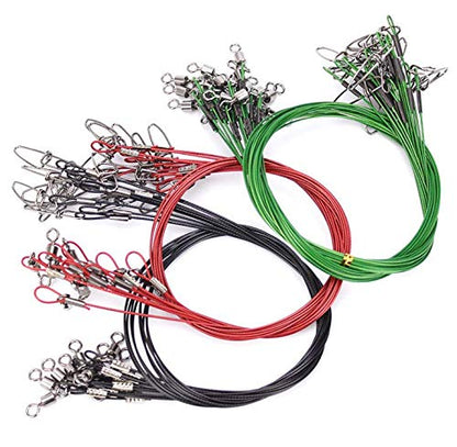Fishing Wire Leader Rigging 150LB: 10pcs Stainless Steel Pike Fishing Leader Line Rig