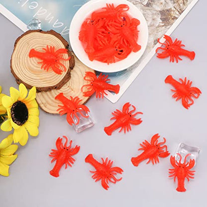 20 Pcs Mini Lobster Claw Crawfish Boil Party Supplies Soft TPR Lobster Food Models Fake Crawfish Party Decorations for Early Education Teaching Aids, Pendants, Party Shooting Props,Sea Creature Models
