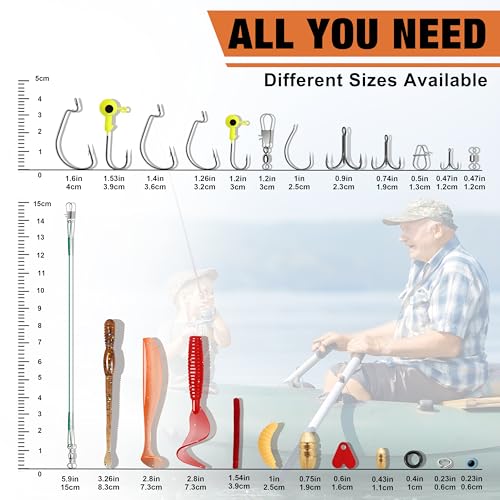 TRUSCEND Complete Fishing Lures - Tackle Box with Tackle Included - Crankbaits, Minnows, Frogs, Vibes, Poppers, Spinners, Spoons, Soft Baits, Hooks & Weights Accessories Kit for Bass Panfish Trout - color: B-240pcs Giftable Kit