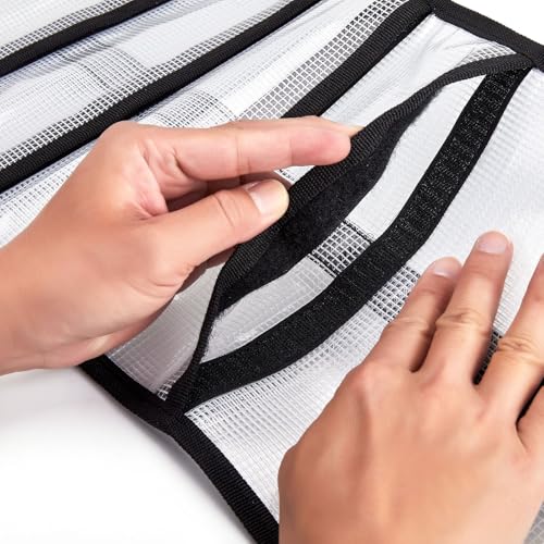 Roll Up Fishing Lure Wraps Set-Durable Lure Bag 6 Pocket PVC Protective Cover Saltwater Hook Covers Fabric Lure Protector Trolling Lure Tackle Box - color: Clear 4-pack, size: 35" X 12"
