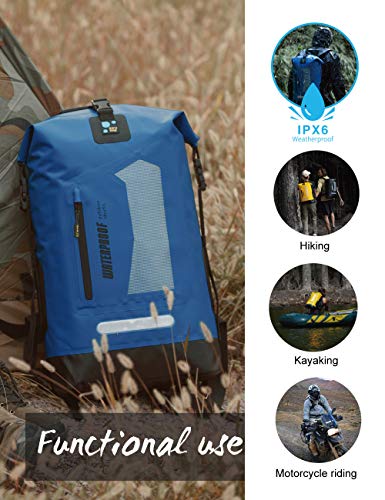 IDRYBAG Waterproof Backpack for Men 20L/30L/40L, Floating Dry Bag Kayak, Dry Backpack Hiking - color: Blue, size: 40L