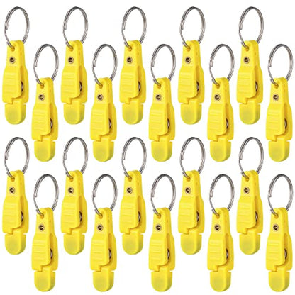 Honoson 20 Pieces Heavy Tension Snap Release Clips Padded Trolling Clips with Key Ring for Weight Planer Board Offshore Kites Downrigger Fishing - color: Yellow