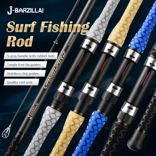 Carbon Surf Spinning Fishing Rod, Ultra-Light High-Sensitivity Graphite Pole, Saltwater/Onshore 3/4 Pieces Surf Fishing12ft 13ft 14ft 15ft Rod - color: Black, size: 15'