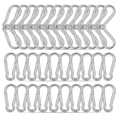 40PCS M8 Heavy Duty Carabiner Clip, 3Inch Snap Hook Quick Link Small Carabiner Clips,Spring Link Buckle for Fishing Camping Hammock Dog Leashes-550LBS Holding Capacity (Silver) - color: Silver, size: 40PCS-M8
