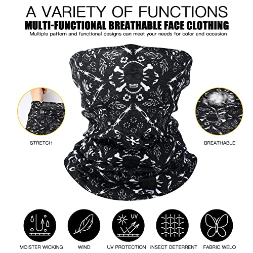 SATINIOR Summer Camo Neck Gaiter UV Protection Cooling Face Mask Sun Hood Bandanas for Men Women Sunscreen Breathable Bandana - style: Horror Style