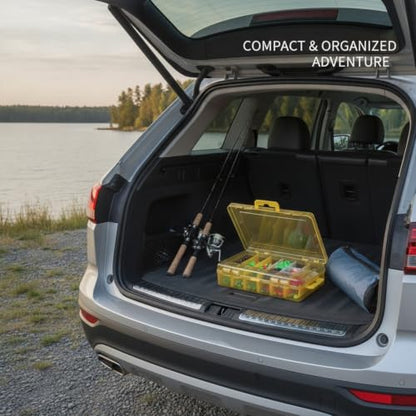 Kayak & Bank Fishing Essential: Compact Double Layer Tackle Box for Hooks and Lures, Yellow PP Plastic Organizer, 5.4 x 4.1 x 1.2 Inch
