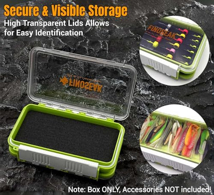 Sturdy Dual Sided Small Tackle Box Organizer, Waterproof Sealed Clear Fishing Tackle Box Tray Storage Case with Slit Foam for Jig Heads-Flies-Spoons-Rigs and Lures (FN0803) - style: FN0803