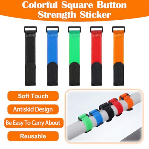 Nogeqi 20 Pcs Fishing Rod Straps, 5 Colors, Fishing Rod Ties, Fishings Pole Straps Belt for Casting, Fly Rods