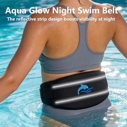 SIXRARI Adult Flotation Swim Belt, Adjustable 3-Section Buoyancy Belt with Reflective Strips for Water Aerobics, Aqua Jogging, Pool Exercise, Swimming Training & Low-Impact Workout - size: Large