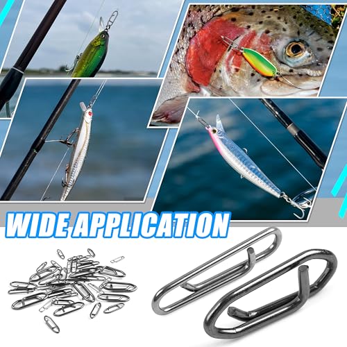 OROOTL Fishing Power Speed Clips Kit, 48/165pcs High Strength Stainless Steel Fishing Snap Lure Clip Quick Change Fishing Snaps Clips Set for Freshwater Saltwater Connector Tackle - style: Clip Kit - 165pcs