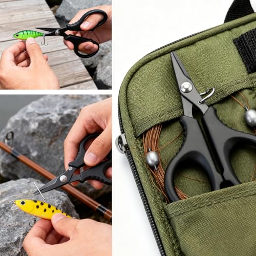 Fillet Knife Set for Beginner, Fishing Pliers Precisely, Fish Measuring Tape, Non Slip Grip Fishing Knife, Saltwater Fishing Accessories, Great Value Fishing Tackle - style: 9pc fishing tool kit