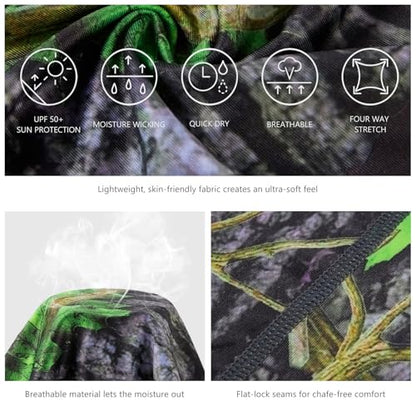 BASSDASH UPF 50+ UV Sun Protection Neck Gaiter Fishing Mask Hunting Kayaking Hiking Cycling Ski Sports - color: Green Leaves