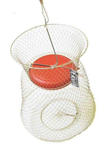 KUFA Floatable Galvanized Steel Wire Fish Basket - color: Red, size: Large (15"x20"H)