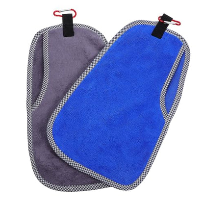 FOMIYES 2pcs Sweatproof Fishing Towels with Clip, Microfiber Rod Wiping Rag for Camping, Gym, Outdoor Sports, Multi-Purpose Angler Workout and Tackle Maintenance Towels