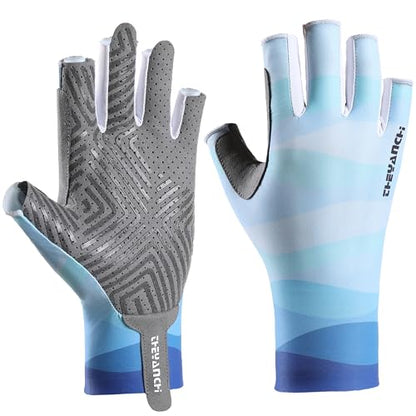 Lightweight Sun Protection Fingerless Fishing Gloves Men & Women – Reinforced Palm Quick-Release Breathable Kayaking Hiking Cycling Driving Gloves ﻿ - color: blue, size: X-Large
